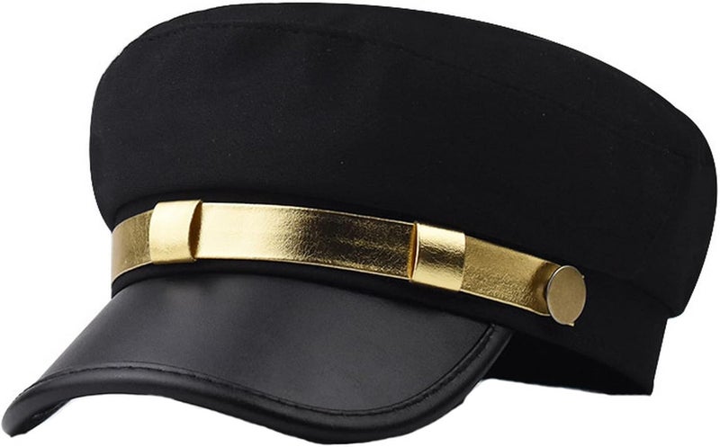 Brcus Mens Womens Newsboy Cap Yacht Captain Sailor Hat Cabbie Baker Boy Peaked Beret - Image 1